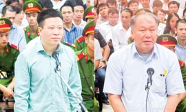 Các bị cáo Hà Văn Thắm (bìa trái), Phạm Công Danh trả lời HĐXX.