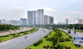 Đại lộ Thăng Long dài 24km mỗi năm ngốn 53 tỷ đồng tiền cắt cỏ, tỉa một ít cây hoa.