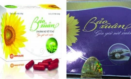 Nhãn hiệu Bảo Xuân của Cty Ích Nhân (trái) và cơ sở Ngân Anh (phải).