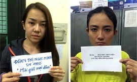 Hai đối tượng tại cơ quan điều tra. Ảnh: Vietnamnet