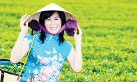 Chị Linh (lúc còn sống) ở Vườn chè Ô long.