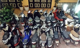 Xe tang vật cảnh sát thu hồi trong đường dây trộm cắp vừa được triệt phá​. Ảnh: Nguyễn Hoàn.