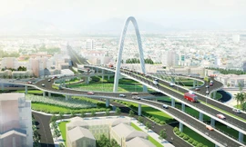 Nút giao thông Ngã Ba Huế (Đà Nẵng) do Cienco 1 thi công sẽ hoàn thành tháng 3 năm 2015.