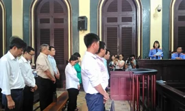 Tại phiên toà sáng 22/8. Ảnh: Tân Châu.