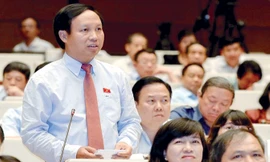 Phó Chủ nhiệm Ủy ban Đối ngoại của Quốc hội Ngô Đức Mạnh đề nghị quy định trách nhiệm của hội đồng thẩm định khi để công nghệ lạc hậu, gây ô nhiễm môi trường vào Việt Nam. Ảnh : Như Ý.