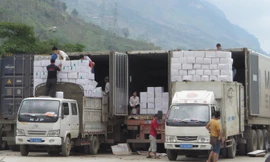 Có sự chênh lệch lớn giữa số liệu thống kê về khu vực kinh tế biên mậu giữa các cơ quan, bộ, ngành. Trong ảnh, xuất khẩu nông sản sang Trung Quốc tại cửa khẩu Thanh Thủy (Hà Giang).