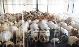 Hài cốt của các nạn nhân ở Choeung Ek.