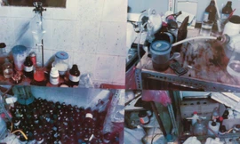 Dụng cụ chế tạo ma túy đá tổng hợp của một đối tượng trú tại quận Cầu Giấy (Hà Nội) bị cảnh sát phát hiện, thu giữ Ảnh: Cơ quan công an cung cấp.