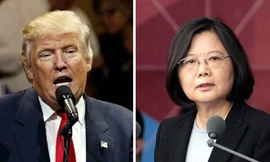 Tổng thống đắc cử Mỹ Donald Trump và lãnh đạo Đài Loan Thái Anh Văn. Ảnh: CBS.