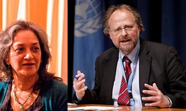 Bà Farida Shaheed và ông Heiner Beilefeldt (Ảnh: UN)