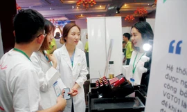 Một dự án khởi nghiệp được giới thiệu tại Ngày hội Khởi nghiệp Việt Nam 2018. ẢNH: NGÔ TÙNG.