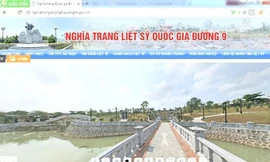 Giao diện Website Nghĩa trang LSQG Ðường 9 tại địa chỉ http://nghiatrangduong9.quangtri.gov.vn