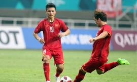 Minh Vương tung cú sút phạt tuyệt đẹp ghi bàn danh dự cho Olympic Việt Nam. Ảnh: HỮU PHẠM.