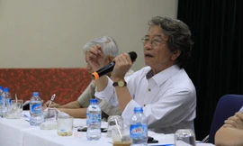 Giám đốc Phó Đức Phương tại buổi sơ kết hoạt động 6 tháng đầu năm 2017 của VCPMC. Ảnh: N.M.Hà.