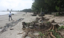 Đoạn bờ biển xung yếu tại tổ 4, tổ 5 (Hòa Hiệp Bắc) được cho nằm ngoài dự án kè biển Liên Chiểu.