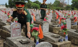 Ðoàn công tác Tổng cục Công nghiệp Quốc phòng thắp hương tri ân các anh hùng, liệt sĩ tại Nghĩa trang Quốc tế Việt – Lào.