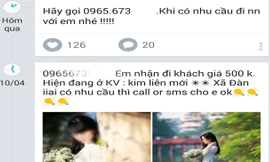 Các lời mời chào trên “chợ tình” Zalo.
