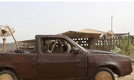 Độc đáo ô tô bọc… mây