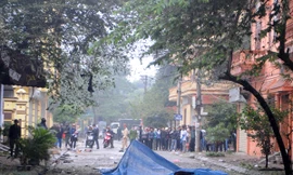 Hiện trường vụ nổ. Ảnh: Tuấn Nguyễn