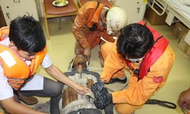 Cứu thuyền viên Myanmar bị thương nặng trên biển