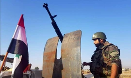 Một binh sỹ của chính phủ Syria tại Tel Tamer, đông bắc Syria. Ảnh: SANA 