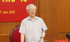 Tổng Bí thư, Chủ tịch nước Nguyễn Phú Trọng phát biểu tại Hội nghị sơ kết Ban Chỉ đạo T.Ư về phòng chống tham nhũng, ngày 26/7/2019. Ảnh: T.D