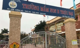 Trường Mầm non B Trực Ðại, huyện Trực Ninh, tỉnh Nam Ðịnh, nơi xảy ra sự việc đáng tiếc 