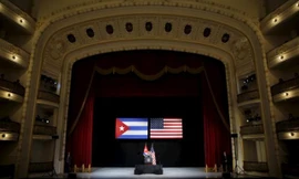 Tổng thống Mỹ Barack Obama đọc diễn văn trước người dân Cuba ở La Habana ngày 22/3/2016. Ảnh: Reuters