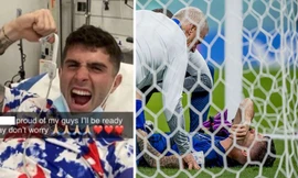 Người hùng tuyển Mỹ ăn mừng cảm xúc trong bệnh viện sau khi dính chấn thương trận gặp Iran 