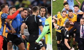 Cầu thủ Uruguay đuổi theo 'hỏi tội' trọng tài sau khi bị loại khỏi World Cup 2022 