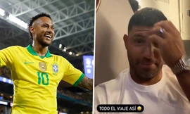 Bạn thân Messi 'mếu máo' vì đi nhầm máy bay toàn CĐV Brazil sang Qatar 