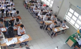 Hình ảnh lớp học, nơi xảy ra vụ việc. Ảnh cắt từ clip