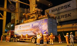 Lô hàng đầu tiên qua cảng Hải Phòng đêm giao thừa 