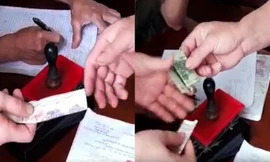 Hình ảnh người dân nộp tiền làm căn cước gắn chip tại xã Tiên Minh (Tiên Lãng, Hải Phòng).