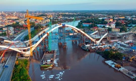 Thần tốc xây cầu thép vĩnh cửu nghìn tỷ vượt sông ở Hải Phòng 