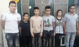 Nhóm đối tượng trong vụ án tại cơ quan điều tra.