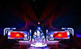 Sân khấu Lễ khai mạc Hội khỏe Phù Đổng toàn quốc lần thứ X 2024 tại Hải Phòng. 