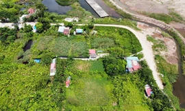 Khu ven đê sông Cấm, nơi người dân tố xã lập biên bản vi phạm khống về đất đai.