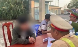 CSGT kiểm tra, phát hiện tài xế Lê H dương tính ma túy.