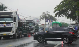 Chốt kiểm soát cầu Nghìn trên QL10, khu vực thuộc địa phận tỉnh Thái Bình.