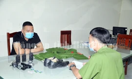 Bị can Ngô Gia Thứ tại cơ quan công an. Ảnh: Công an Hải Dương