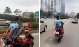 Xác định chủ xe máy vụ điều khiển bằng chân lấn làn BRT