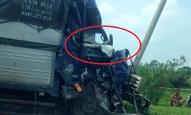 Xe tải va chạm nhau trên cao tốc Hà Nội - Thái Nguyên, 1 người chết