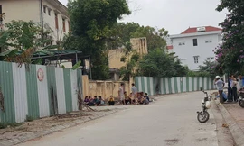 Khu vực phát hiện thi thể nam giới tại bãi rác BV Đa khoa Hà Đông.