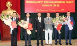 Hội nghị công bố quyết định nhân sự của Ban Thường vụ Thành ủy Hải Phòng.