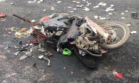 Hiện trường vụ tai nạn.