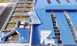 Trường Cao đẳng Công nghiệp Hải Phòng vừa xây đã bị bão lật tung mái