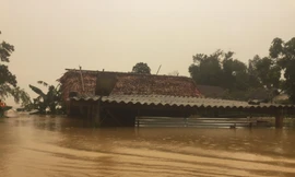 Nước ngập sâu tận nóc, dân vùng lũ ngồi mái nhà chờ nước rút