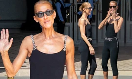 Celine Dion gân guốc gầy gò vẫn chuộng mặc bó sát