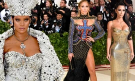 Kim Kardashian, Jennifer Lopez siêu gợi cảm trên thảm đỏ Met Gala 2018